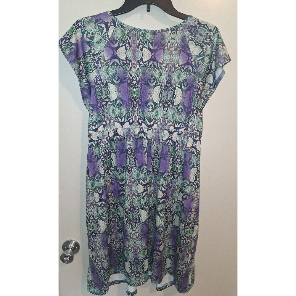 Women's One World Live and Let Live Boho Animal Print & Crochet Dress, XL - Picture 6 of 11